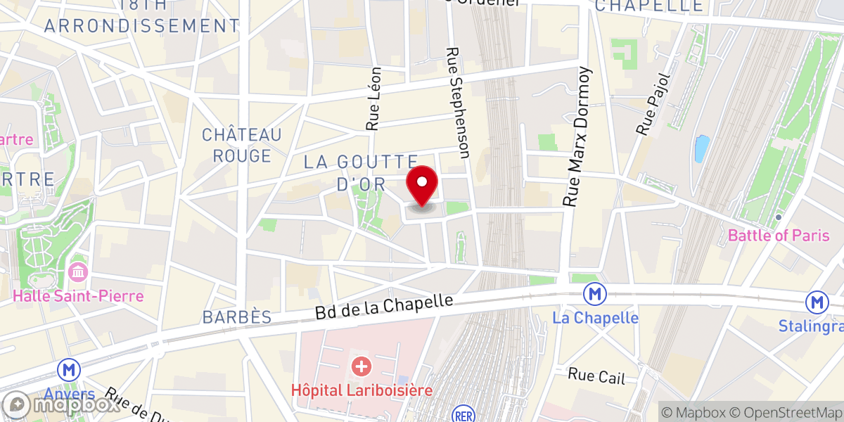 Map showing location of Église Saint-Bernard-de-la-Chapelle