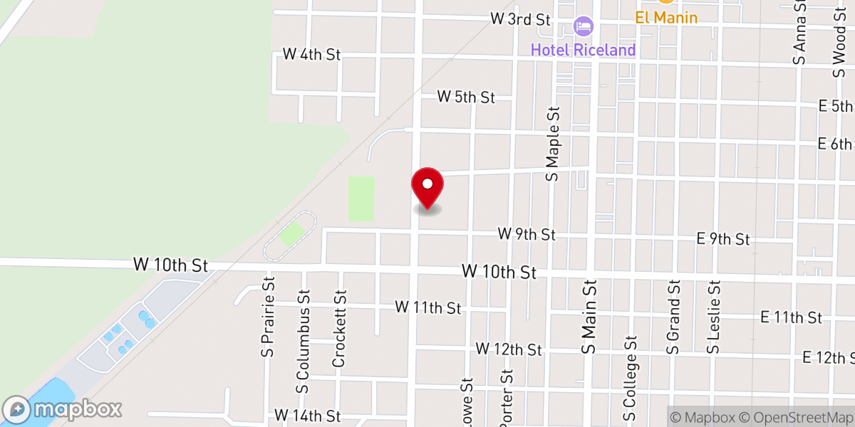 Map showing location of Stuttgart Senior Citizens Center