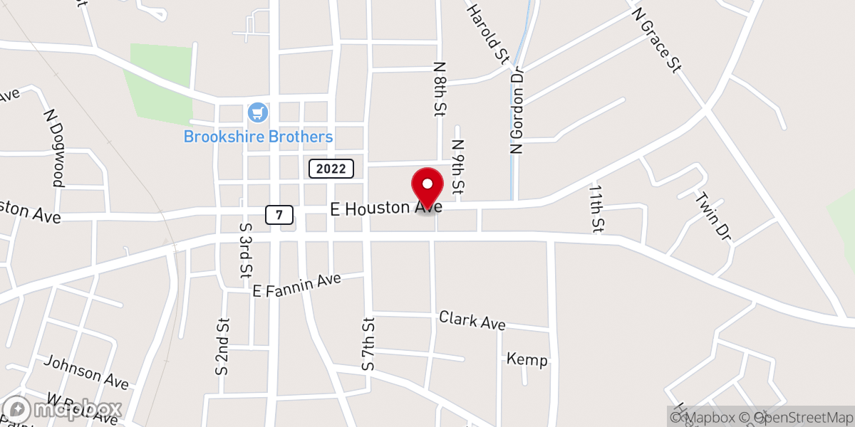 Map showing location of First Presbyterian Church