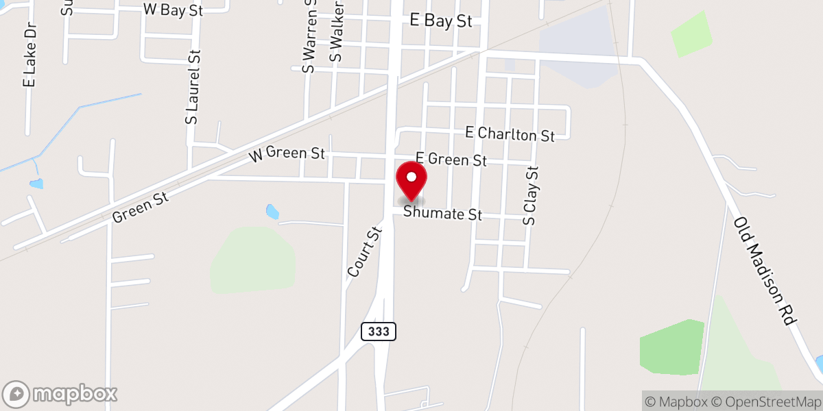 Map showing location of Shumate Street Church-Christ