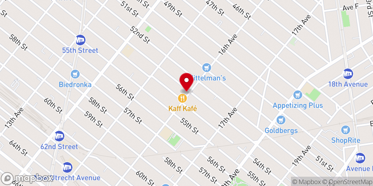 Map showing location of Kehal Kedushas Aharon Sanz Kreiz