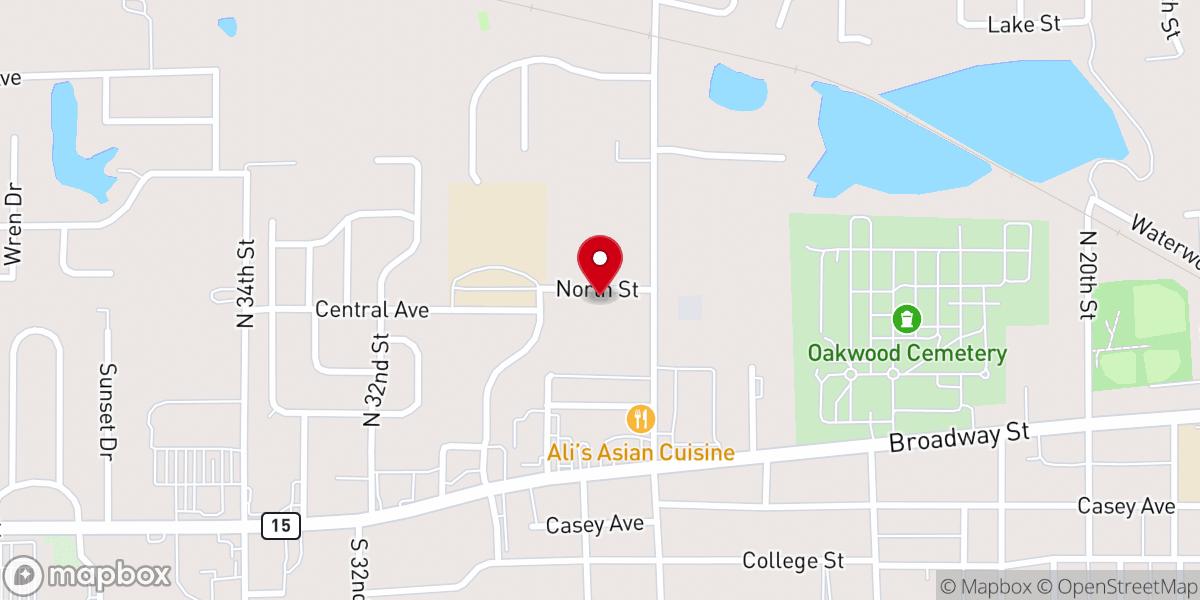 Map showing location of Faith Church of the Nazarene