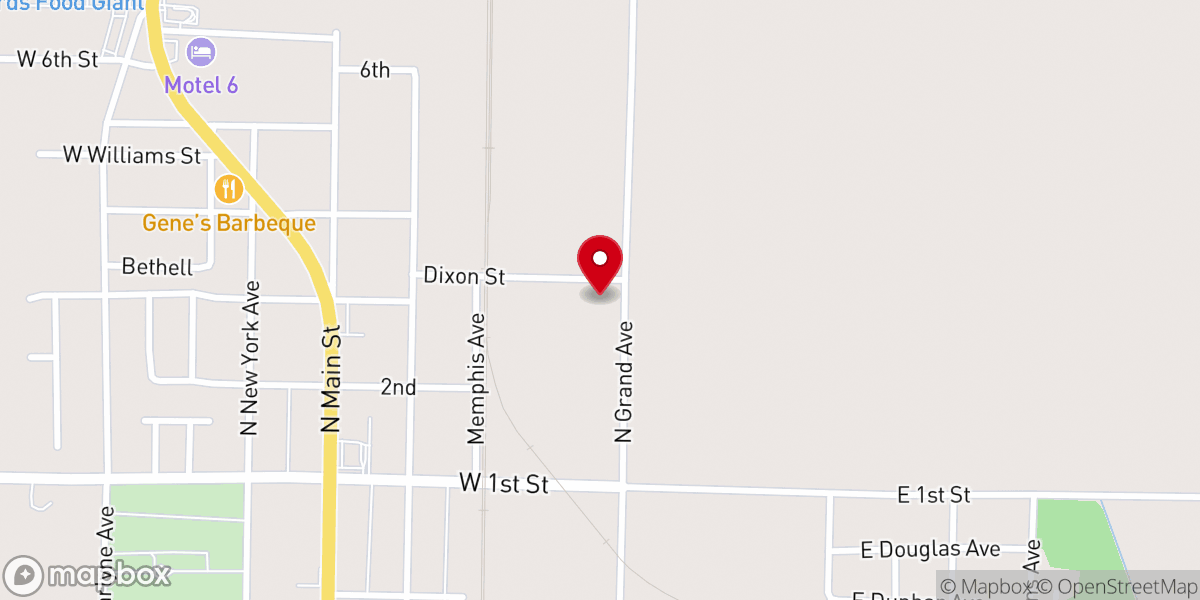 Map showing location of North Grand Avenue Church of Christ