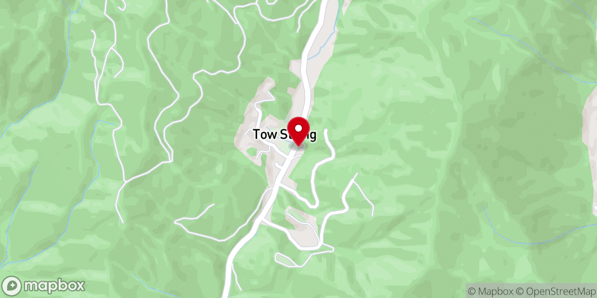 Map showing location of Tow String Church