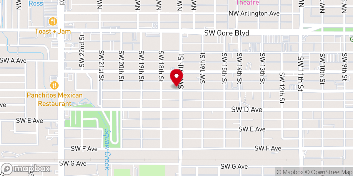 Map showing location of Beal Heights Church
