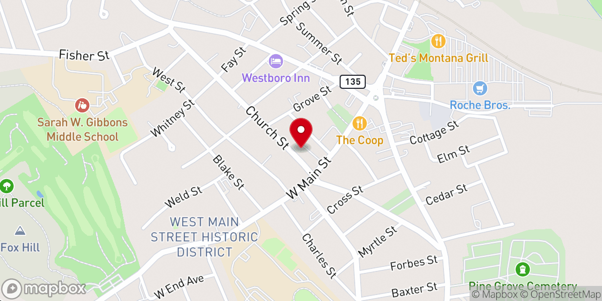 Map showing location of Assabet Valley Pastoral Counseling Center