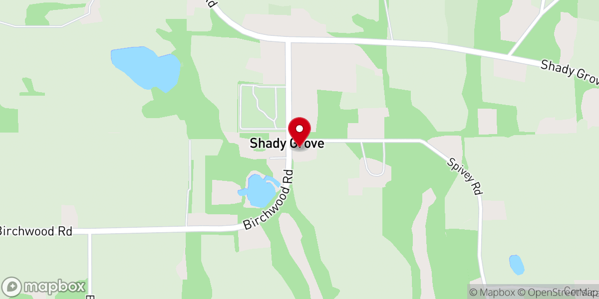 Map showing location of Shady Grove Methodist Church