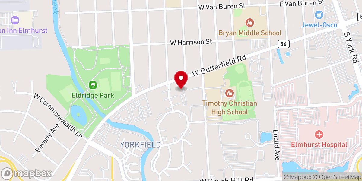 Map showing location of Elmhurst Seventh-day Adventist Church