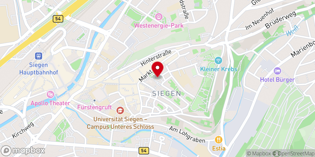 Map showing location of Nikolaikirche - Ev. Lukas-Kirchengemeinde Siegen