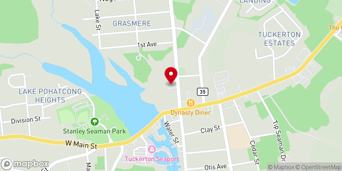 Map showing location of First United Methodist Church of Tuckerton