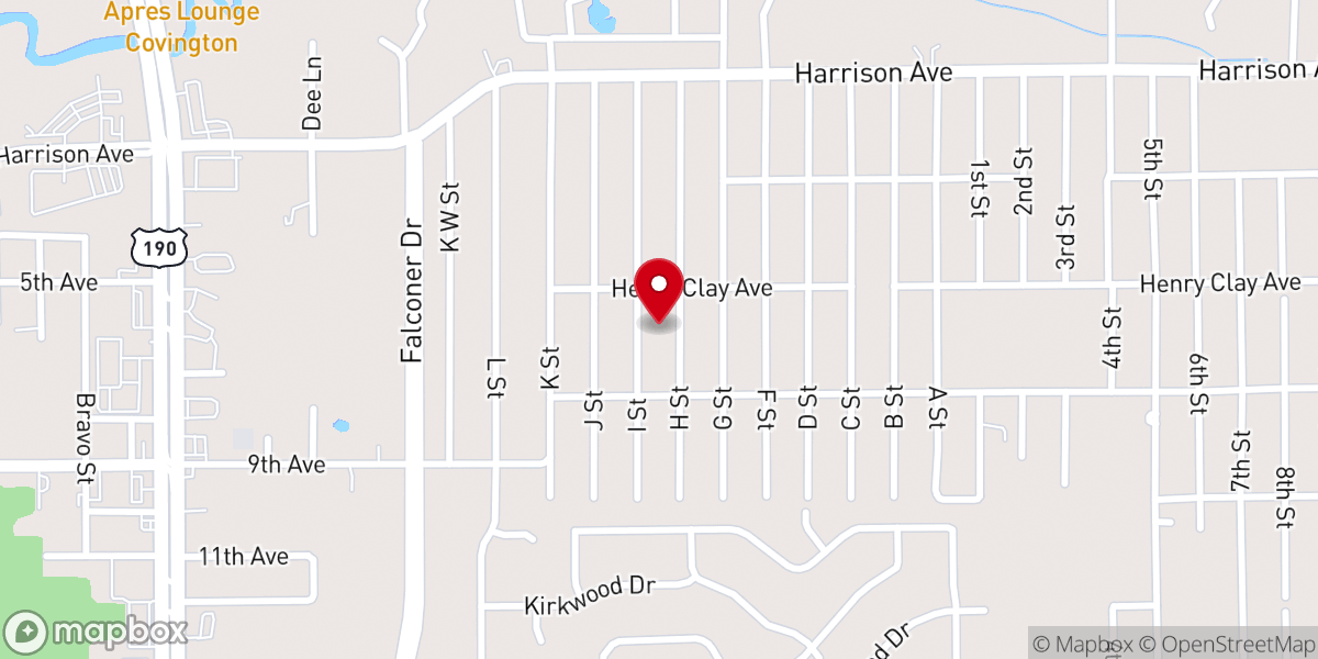 Map showing location of Tammany Hills Baptist Church