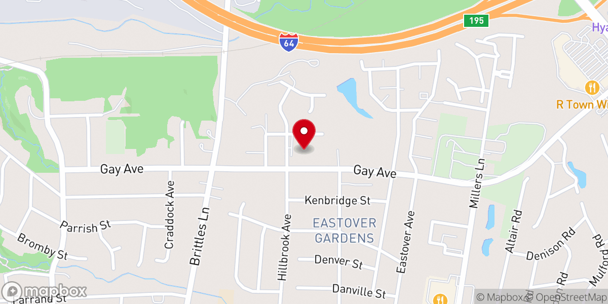 Map showing location of Oakwood Memorial Baptist Church