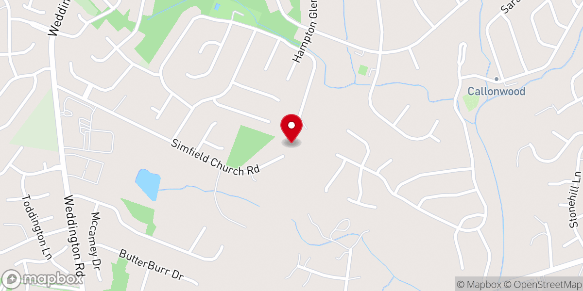Map showing location of Simfield Church