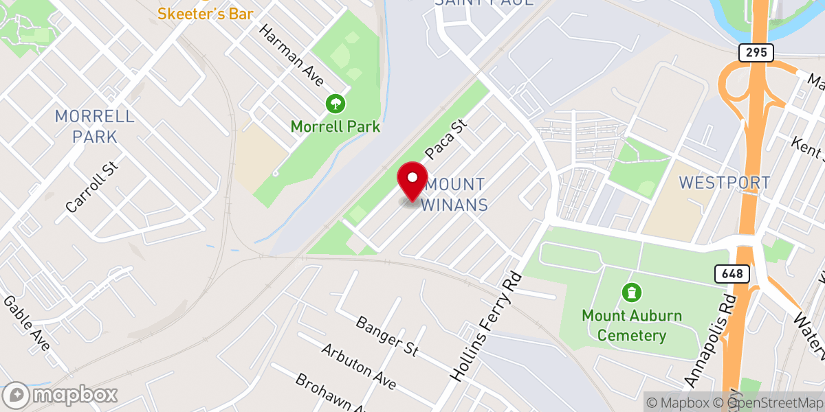 Map showing location of Bethany Lane Baptist Church