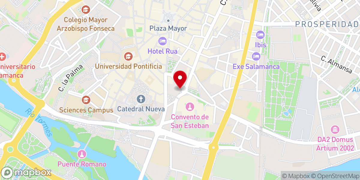 Map showing location of Convento de Las Dueñas