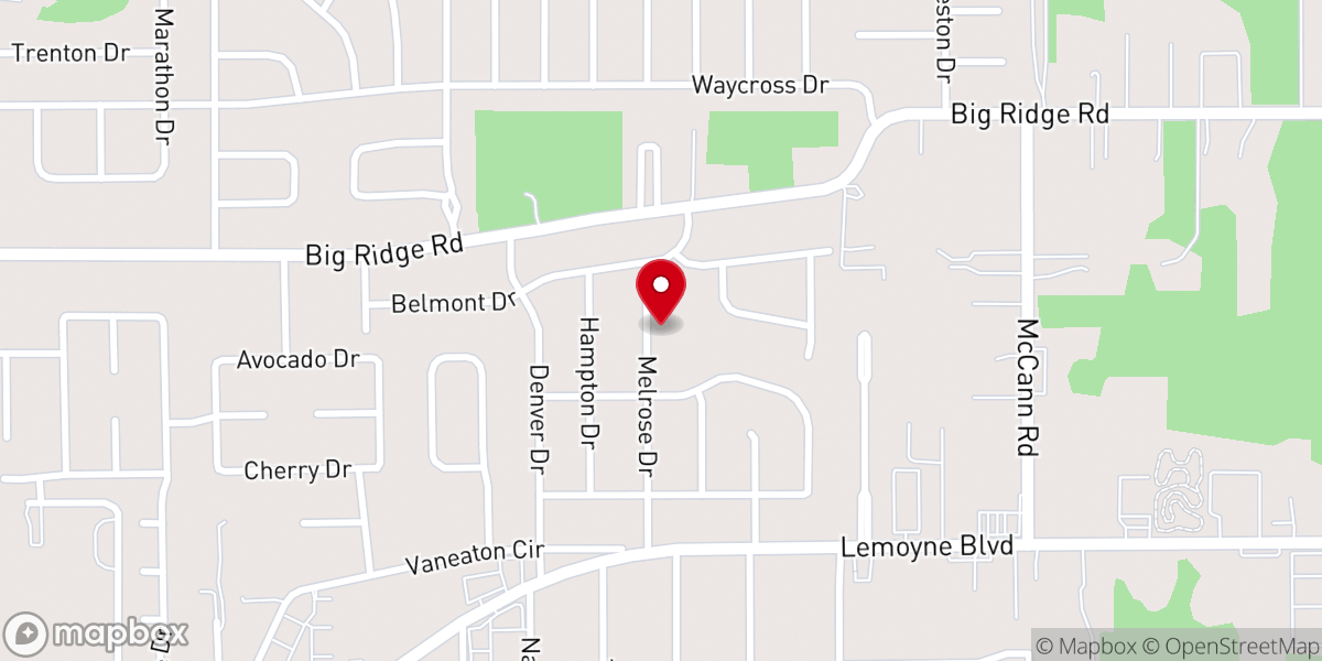 Map showing location of Still Waters Baptist Church