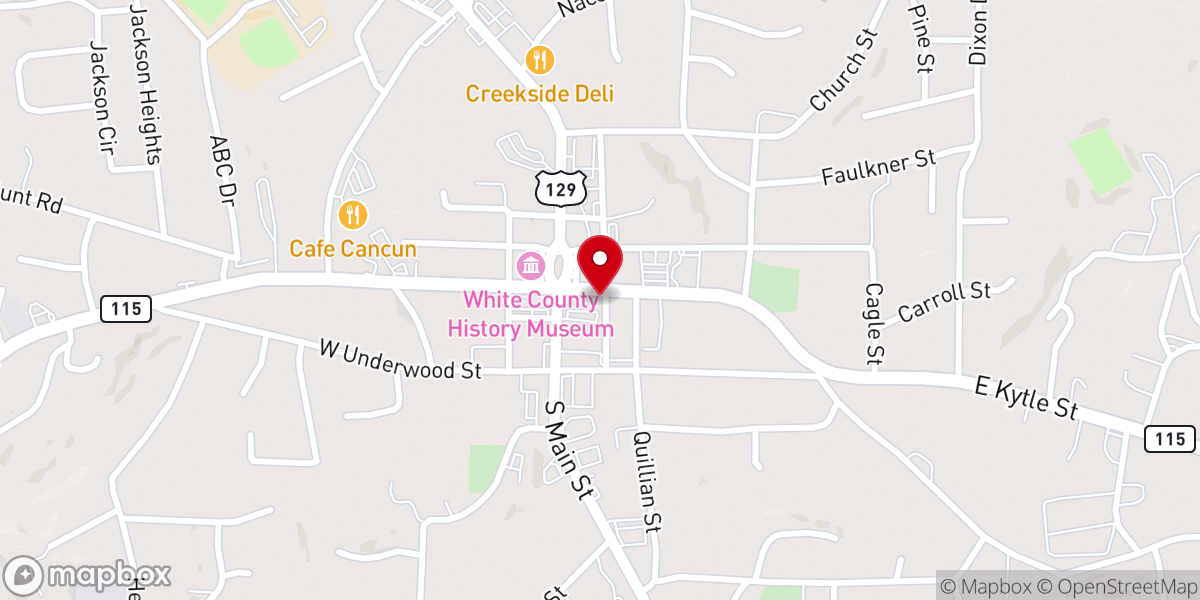 Map showing location of Northeast Georgia Church of Christ