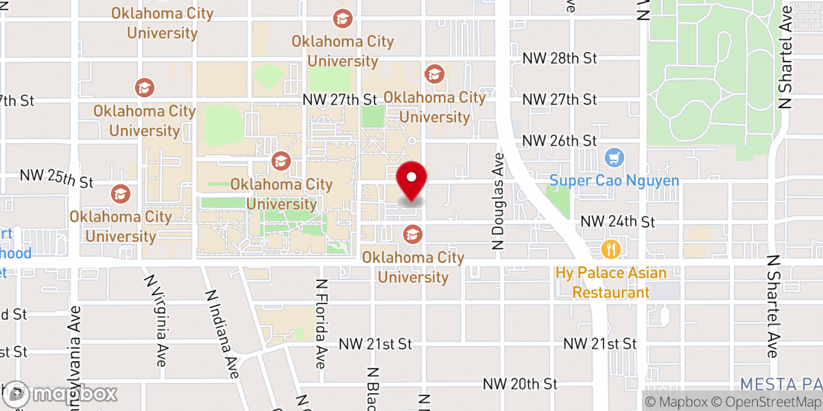 Map showing location of Board of Trustees of the Oklahoma Annual Conference of the United Methodist Church