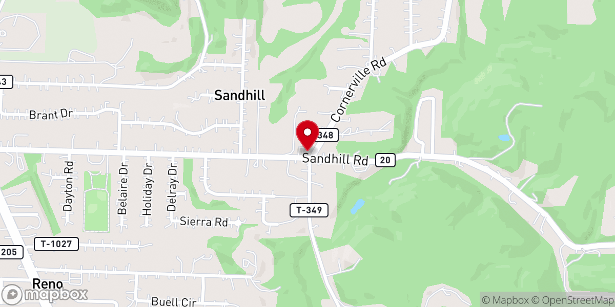 Map showing location of Sand Hill Methodist Church