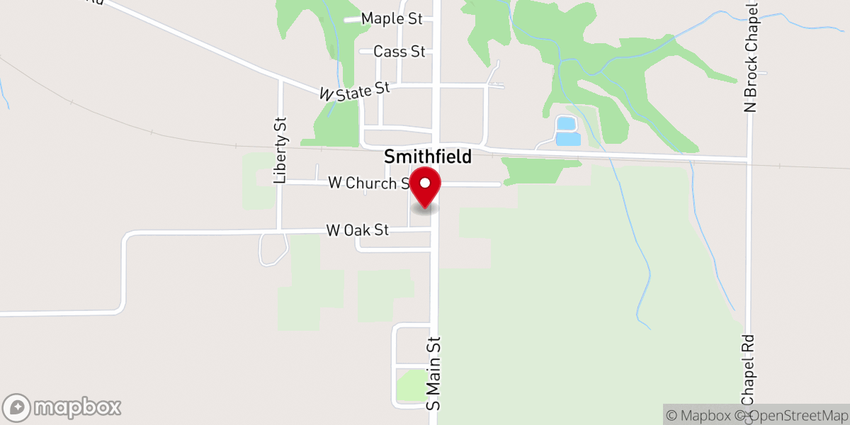 Map showing location of Church of the Nazarene