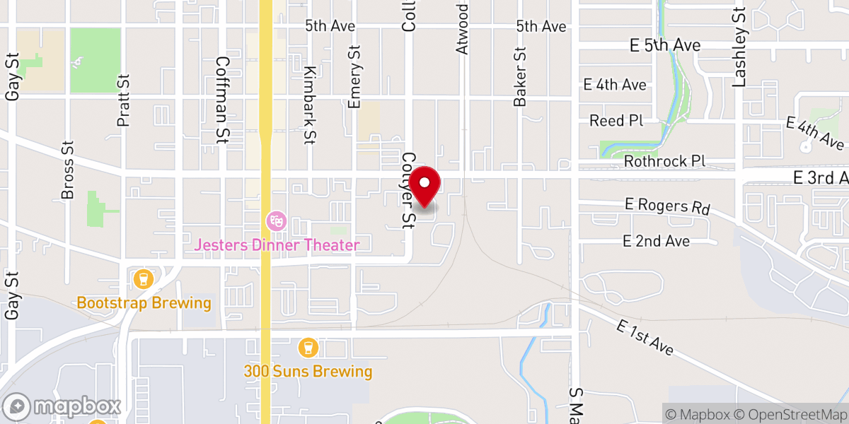Map showing location of OUR Center (Outreach United Resource Center, Inc.)