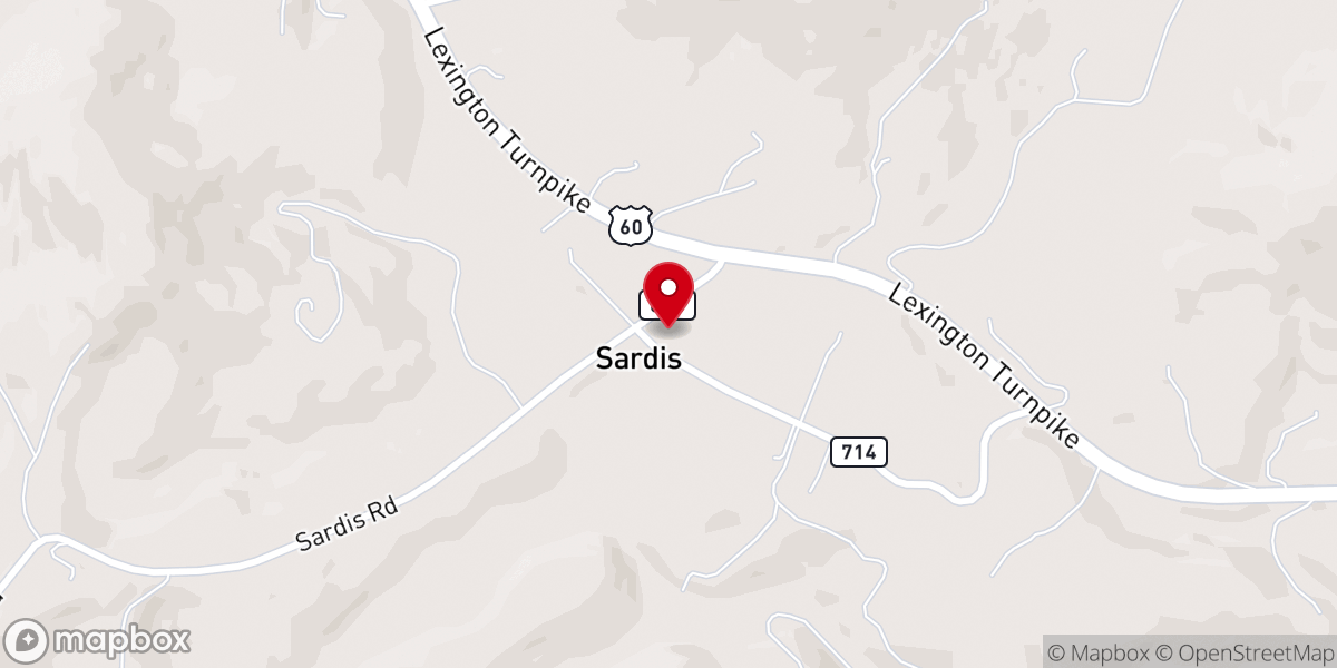 Map showing location of Sardis United Methodist Church
