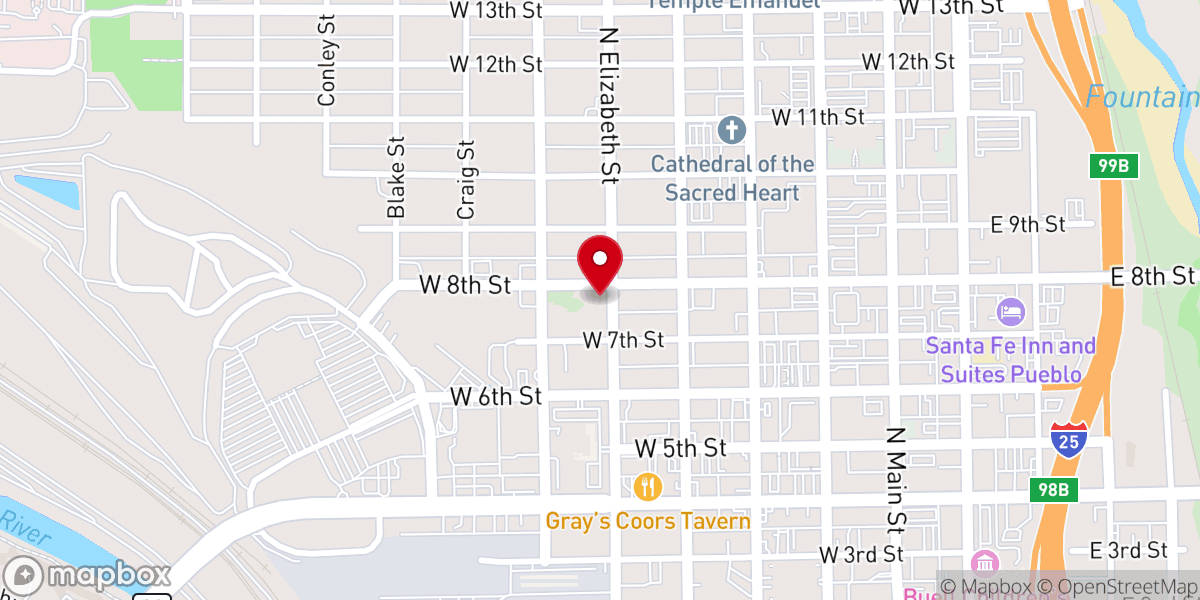 Map showing location of Eighth Street Missionary Baptist