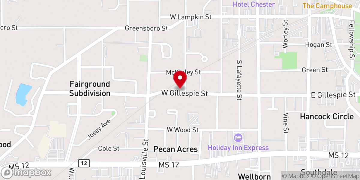 Map showing location of Second Baptist Church
