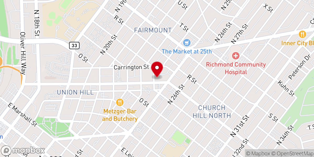 Map showing location of Shiloh Baptist Church