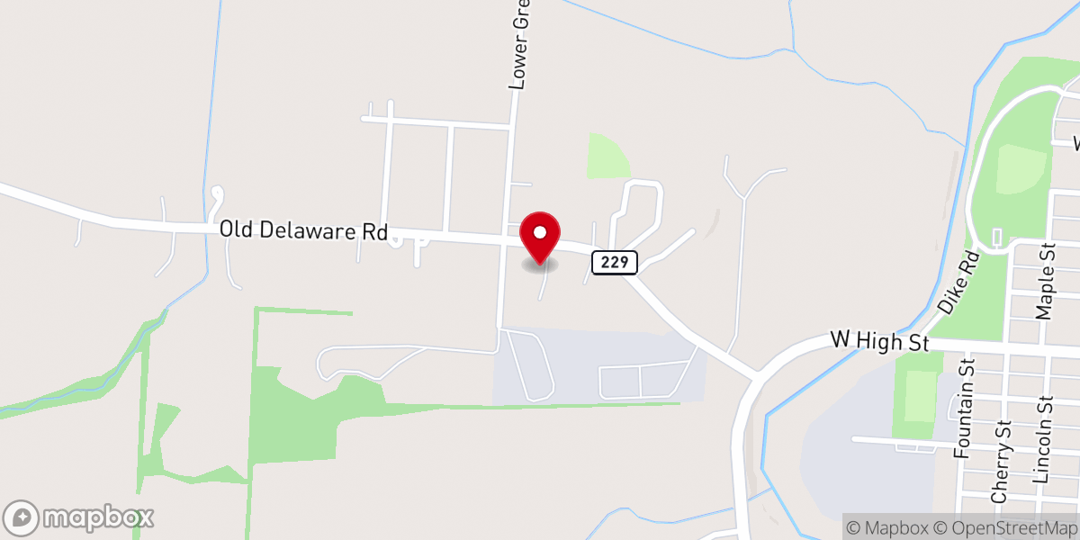 Map showing location of Green Valley Baptist Church