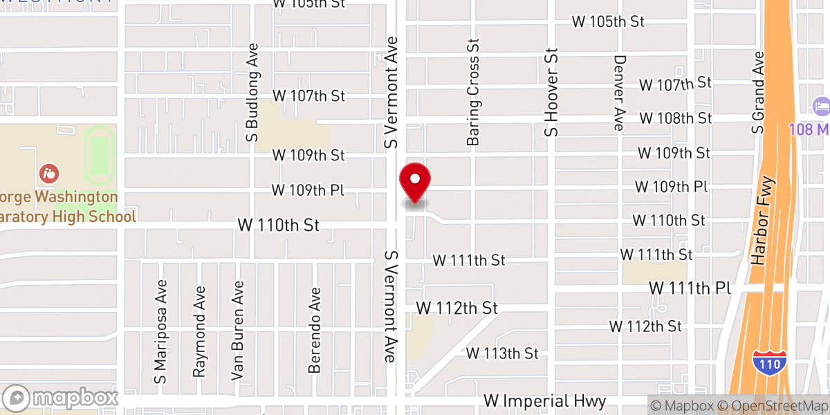 Map showing location of Iglesia Cristiana De Los Angeles