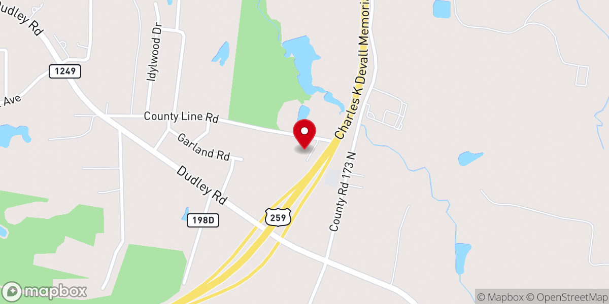 Map showing location of Kilgore Bible Church