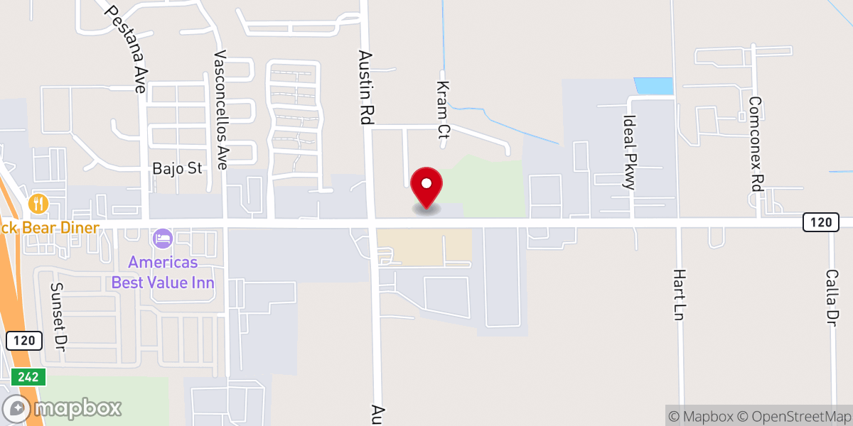 Map showing location of Manteca Manna Ministry
