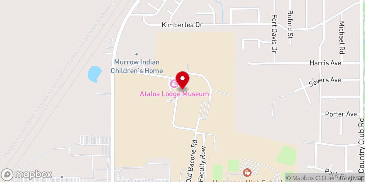 Map showing location of Bacone College Baptist Church