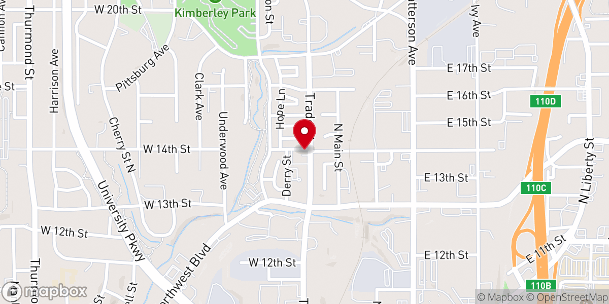 Map showing location of Higher Heights Church