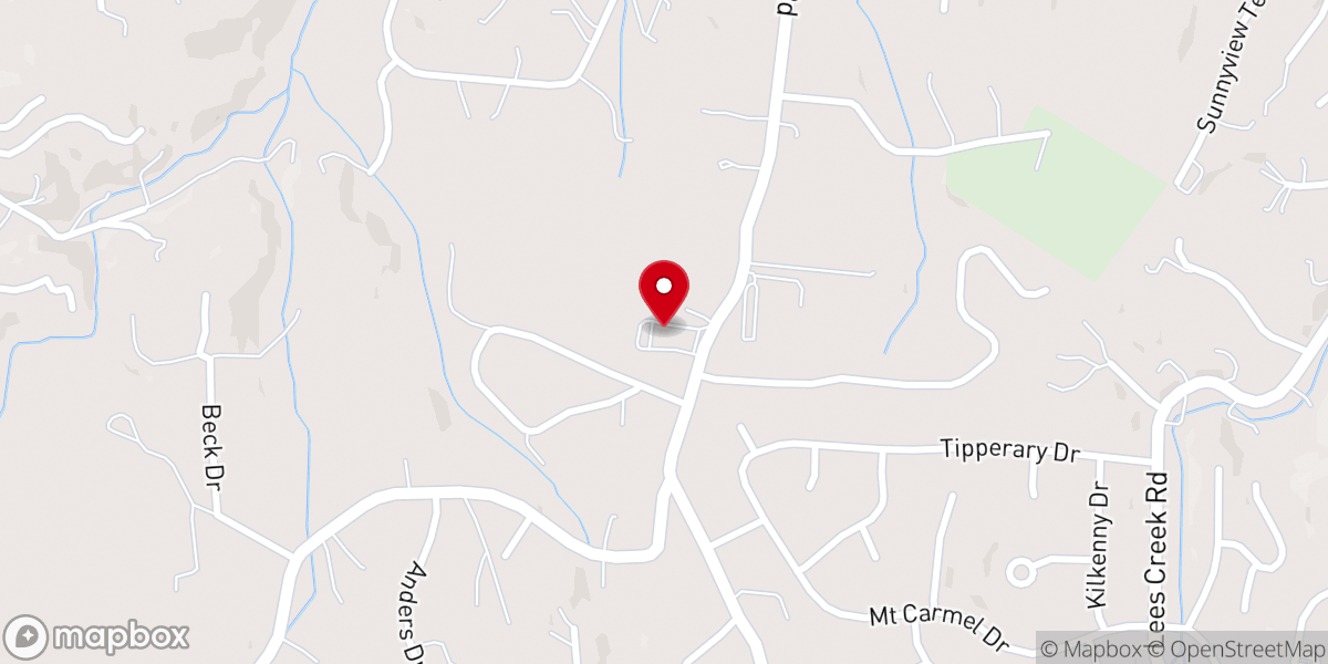 Map showing location of Mount Carmel Baptist Church