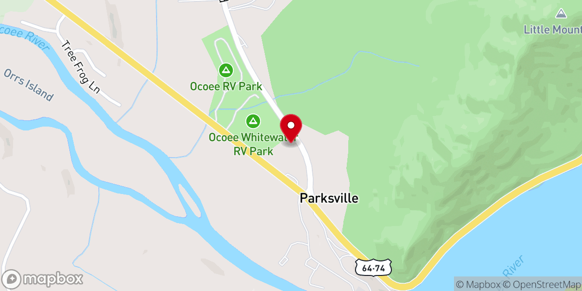 Map showing location of Ocoee River Barn