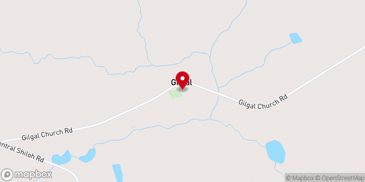 Map showing location of Gilgal Methodist Church