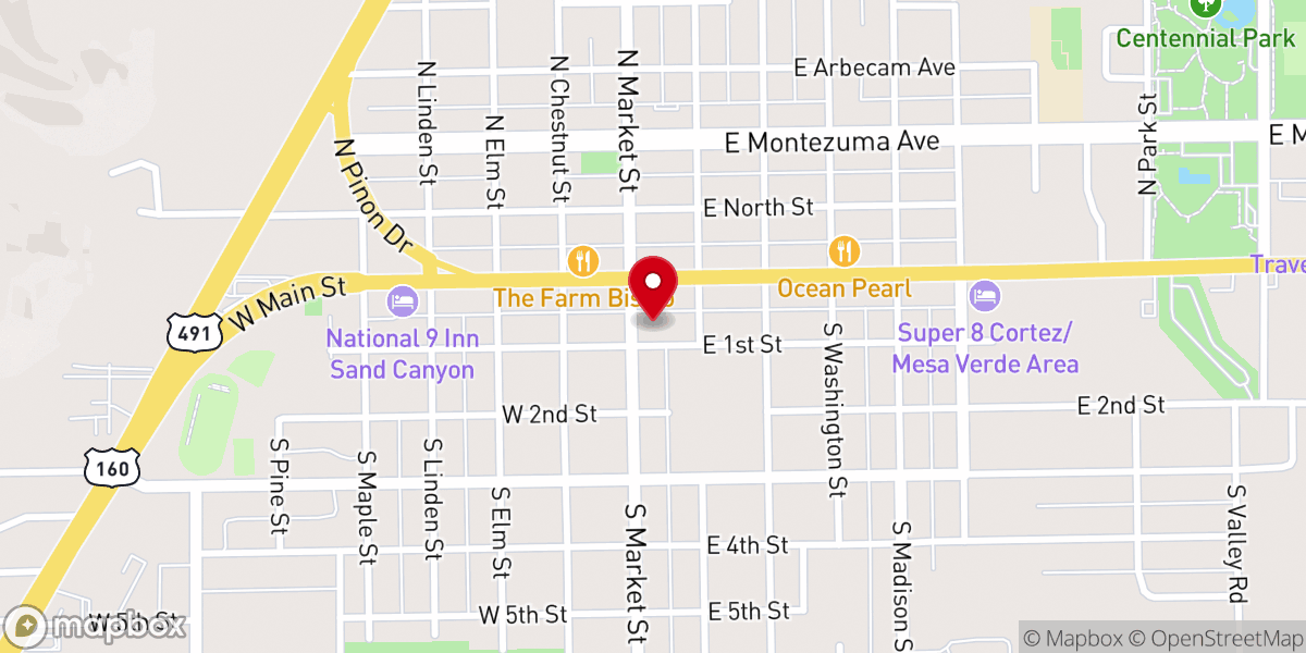 Map showing location of Montelores Parish Center & Office