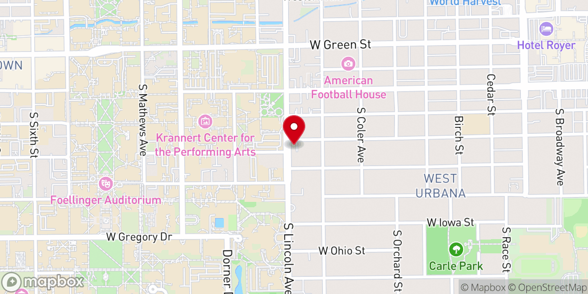 Map showing location of Young Life Champaign-Urbana