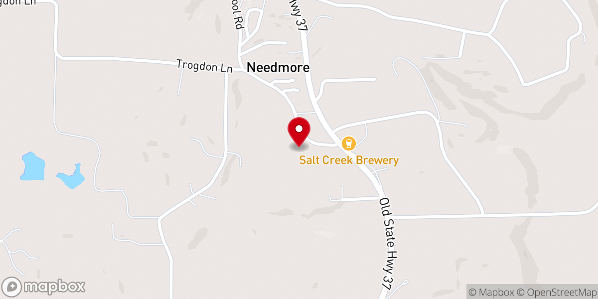 Map showing location of Gulletts Creek Baptist Church
