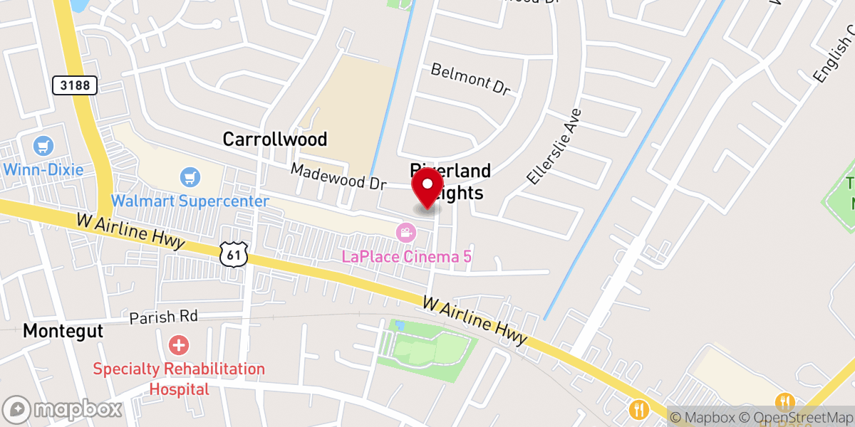 Map showing location of First Baptist Church