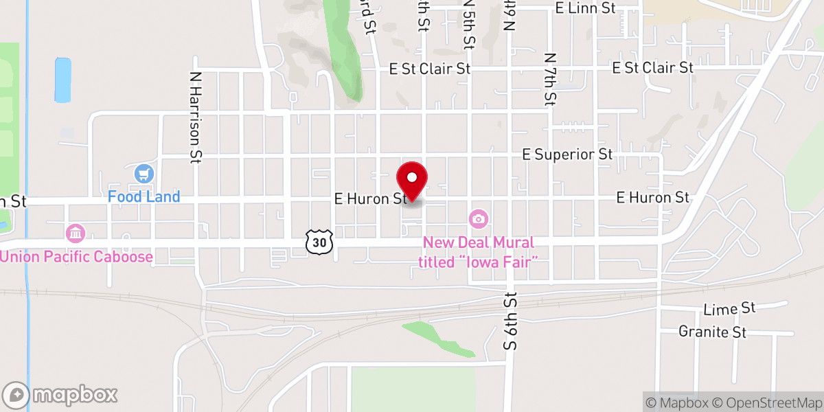 Map showing location of Missouri Valley Christian Church
