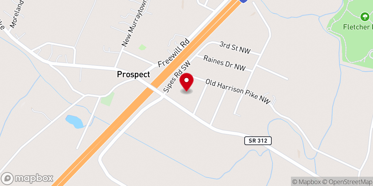 Map showing location of Phillippi Baptist Church