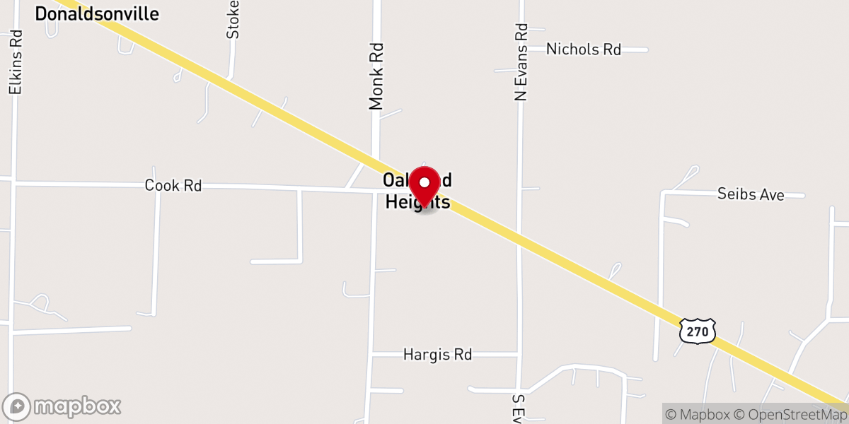 Map showing location of Oakland Heights Mssnry Baptist Ch