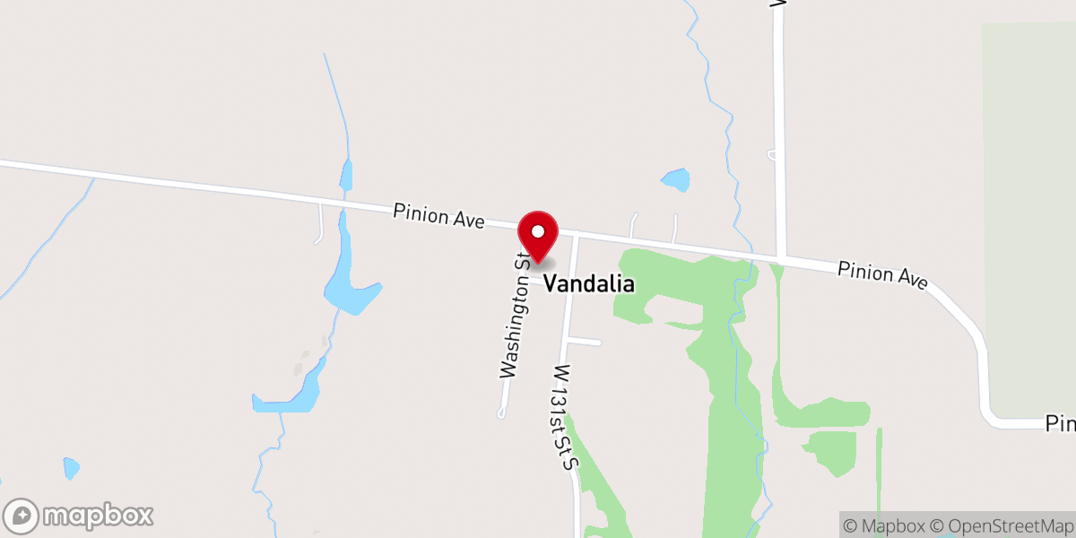 Map showing location of Vandalia Church of Christ