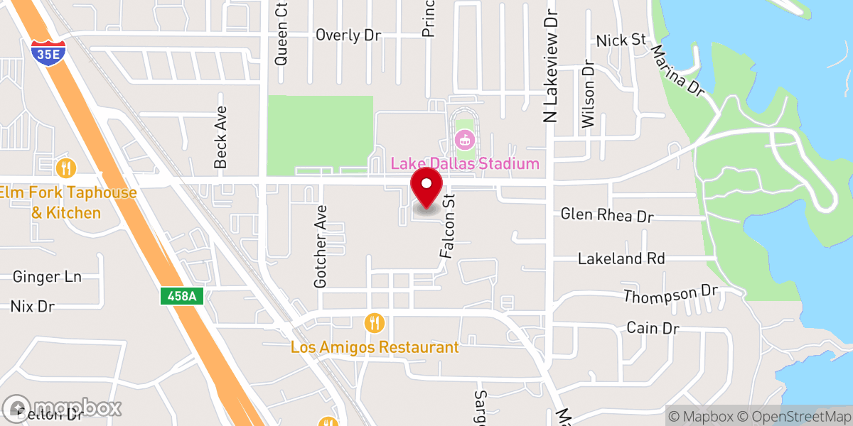 Map showing location of Lake Cities United Methodist