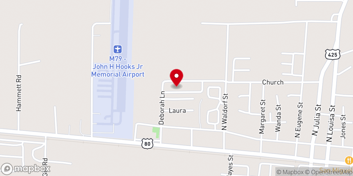 Map showing location of Faith Church of God In Christ