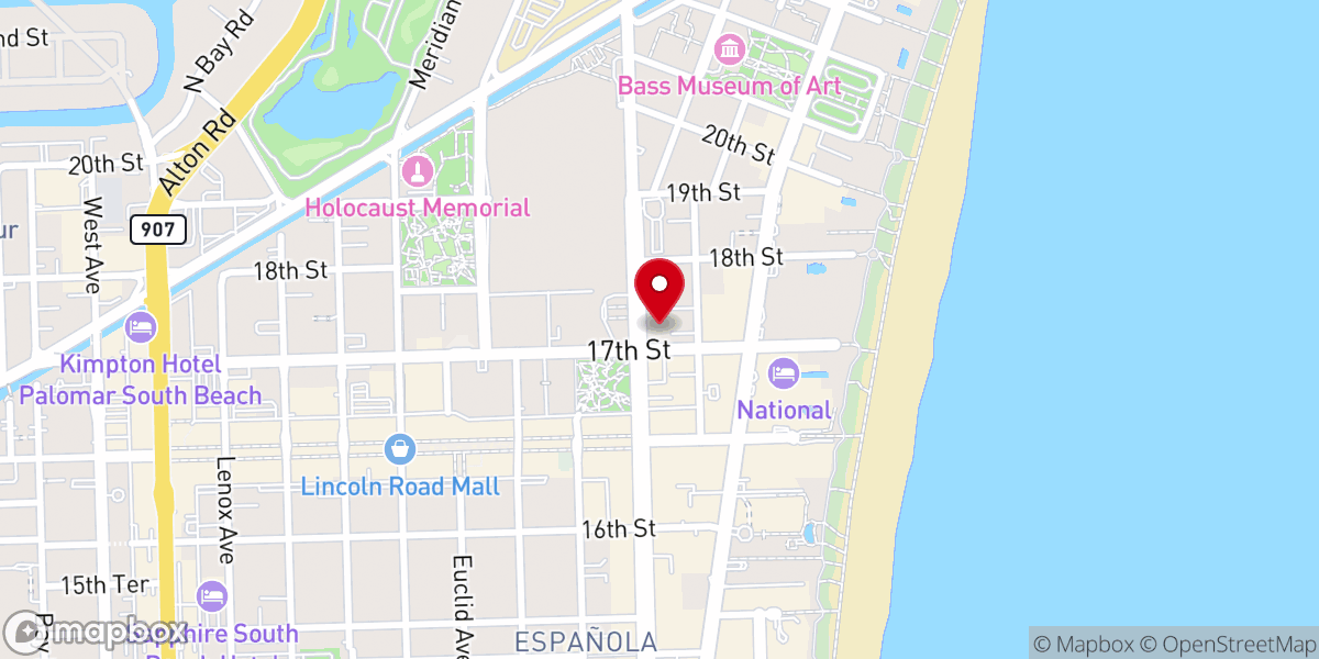 Map showing location of Temple Emanu-El