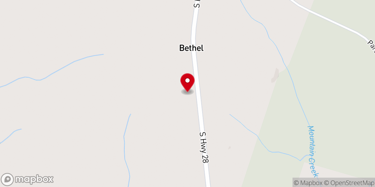 Map showing location of Rock Buffalo Church